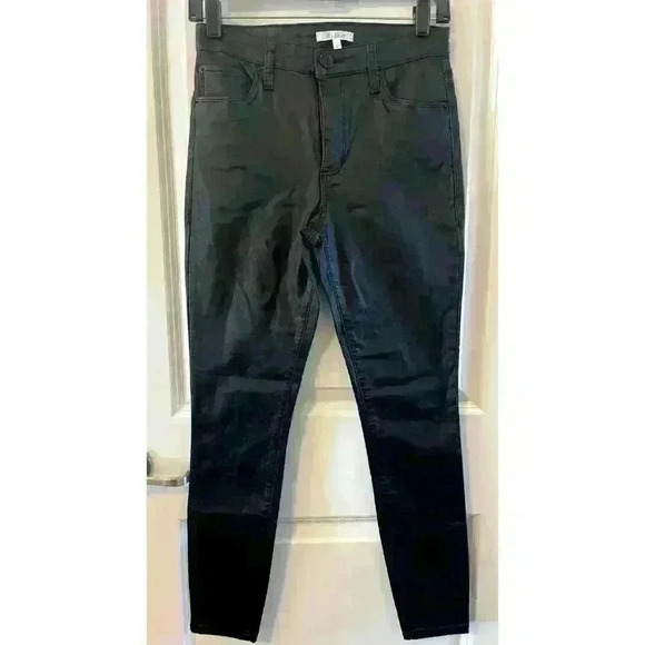NWOT STS BLUE Leather look BLACK ELLIE HIGH RISE JEANS Size 27 - Picture 1 of 4